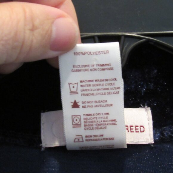 Vintage Carroll Reed Blue Velvet Dress Small - Picture 10 of 10